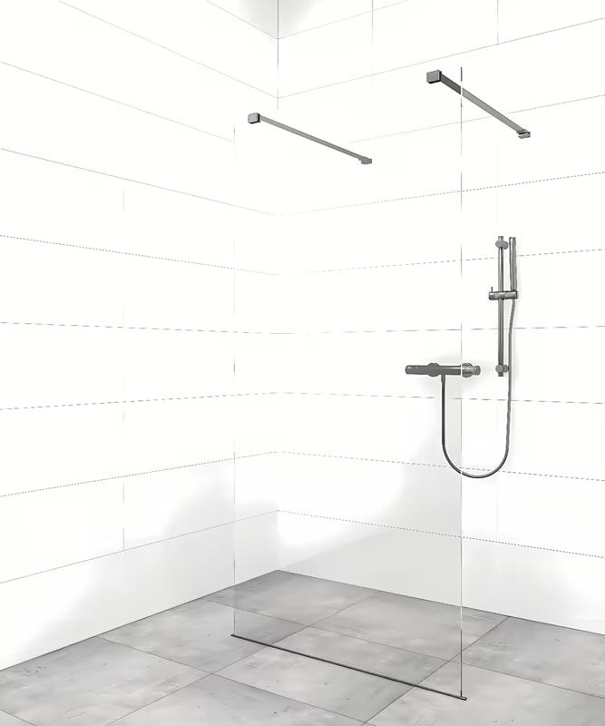 Nosač za učvršćenje SAT Walk-In s PVD završnom obradom u boji gun-metal pro walk-in za tuš stijenu.