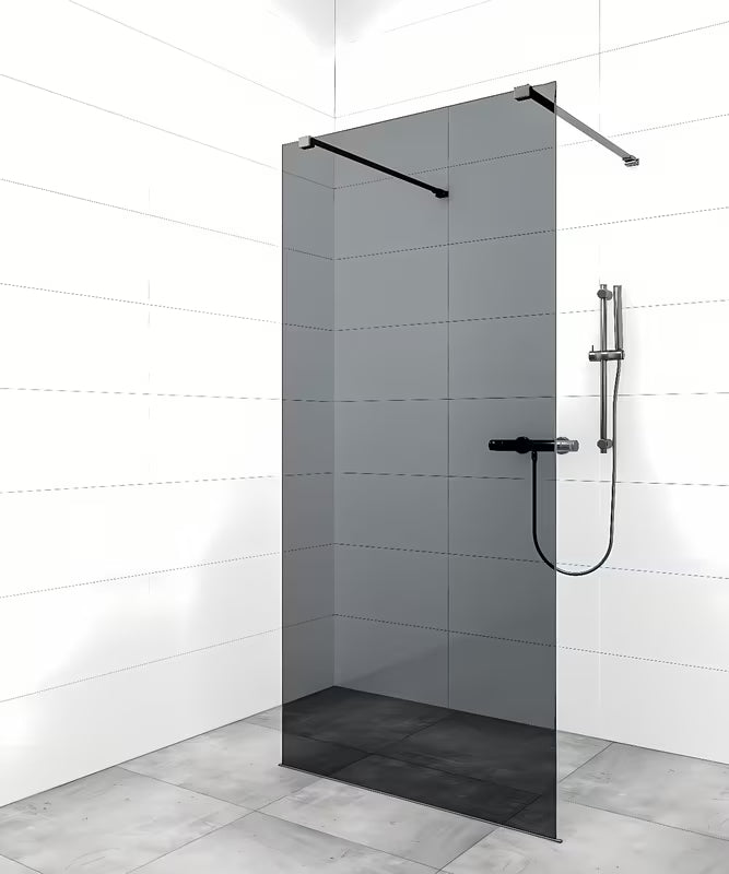 Nosač za učvršćenje SAT Walk-In s PVD završnom obradom u boji gun-metal pro walk-in za tuš stijenu.