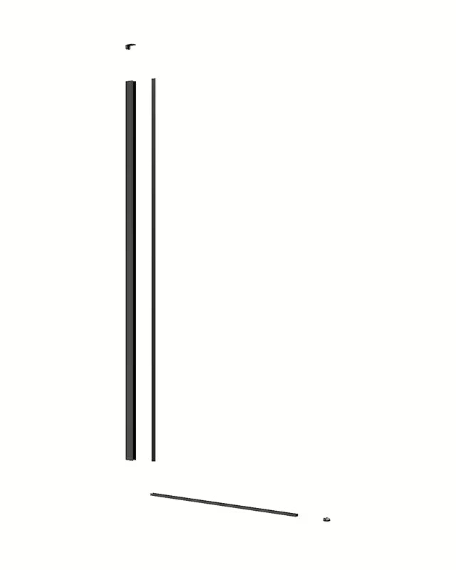 Crni walk-in paravan za tuš SAT Walk-in 140 cm od prozirnog sigurnosnog stakla s premazom EasyClean