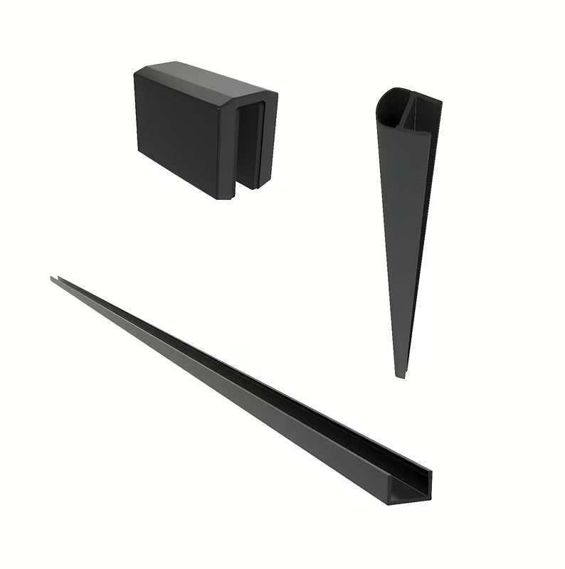 Crna walk-in tuš stijena SAT Walk-in 90 cm s prozirnim staklom i intimnom trakom