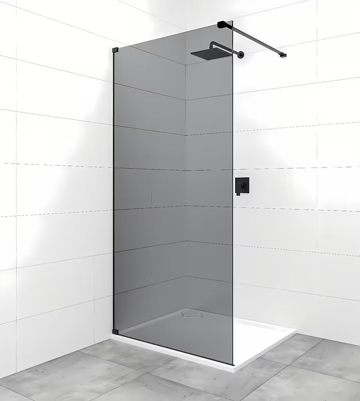 SAT Walk-in tuš stijena Walk-In 80 cm u crnoj izvedbi sa zatamnjenim neprozirnim staklom