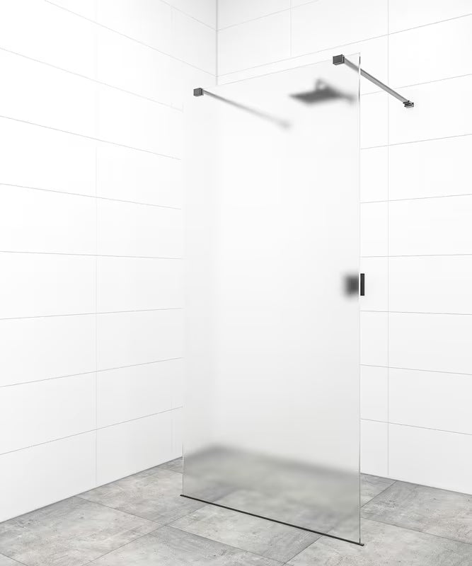 SAT Walk-in tuš stijena Walk-In 90 cm s crnim stabilizacijskim nosačima i prozirnim staklom