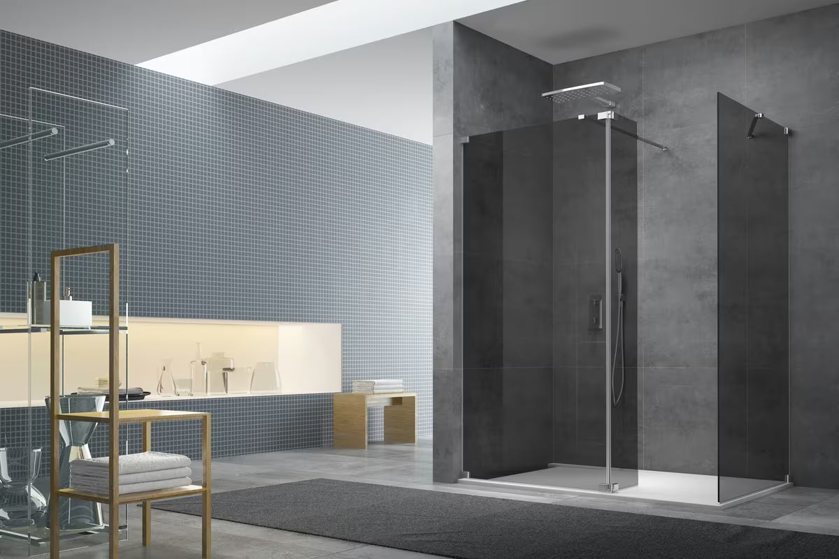 Tuš stijena SAT Walk-in 100x90 cm u sjajnom kromu s Easy Clean obradom