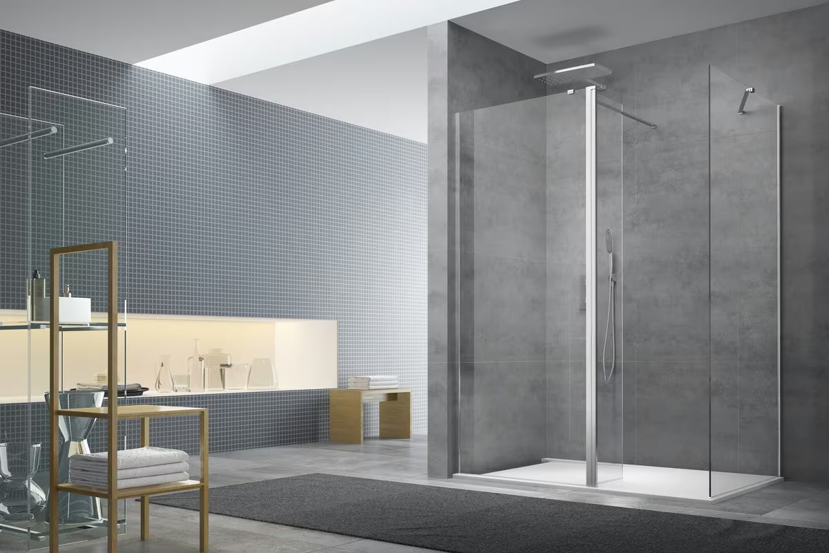 SAT Walk-in tuš stijena Walk-In 140 cm u sjajnom kromu s prozirnim staklom bez dekora