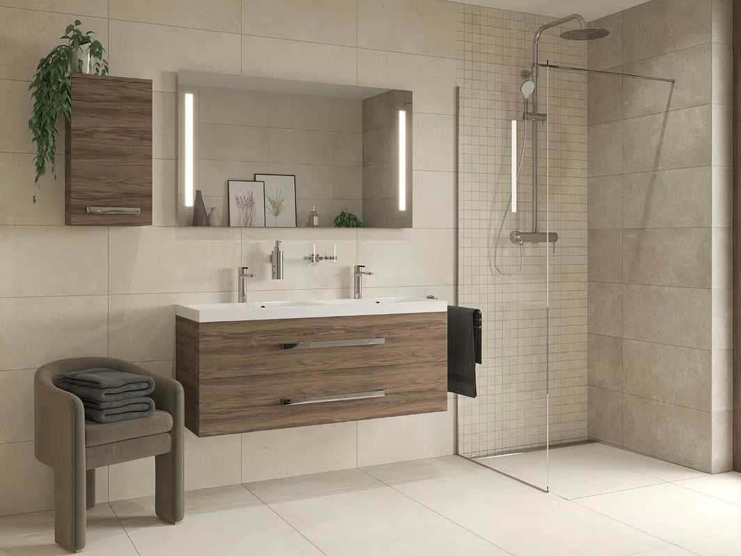 Walk-in tuš stijena SAT Walk-in 140 cm s prozirnim staklom i kromiranim profilom