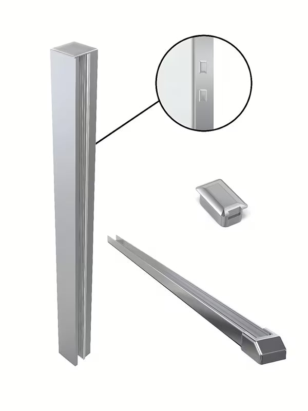 Walk-in tuš stijena SAT Walk-in 110 cm s prozirnim staklom i kromiranim profilom u bezokvirnoj izvedbi.