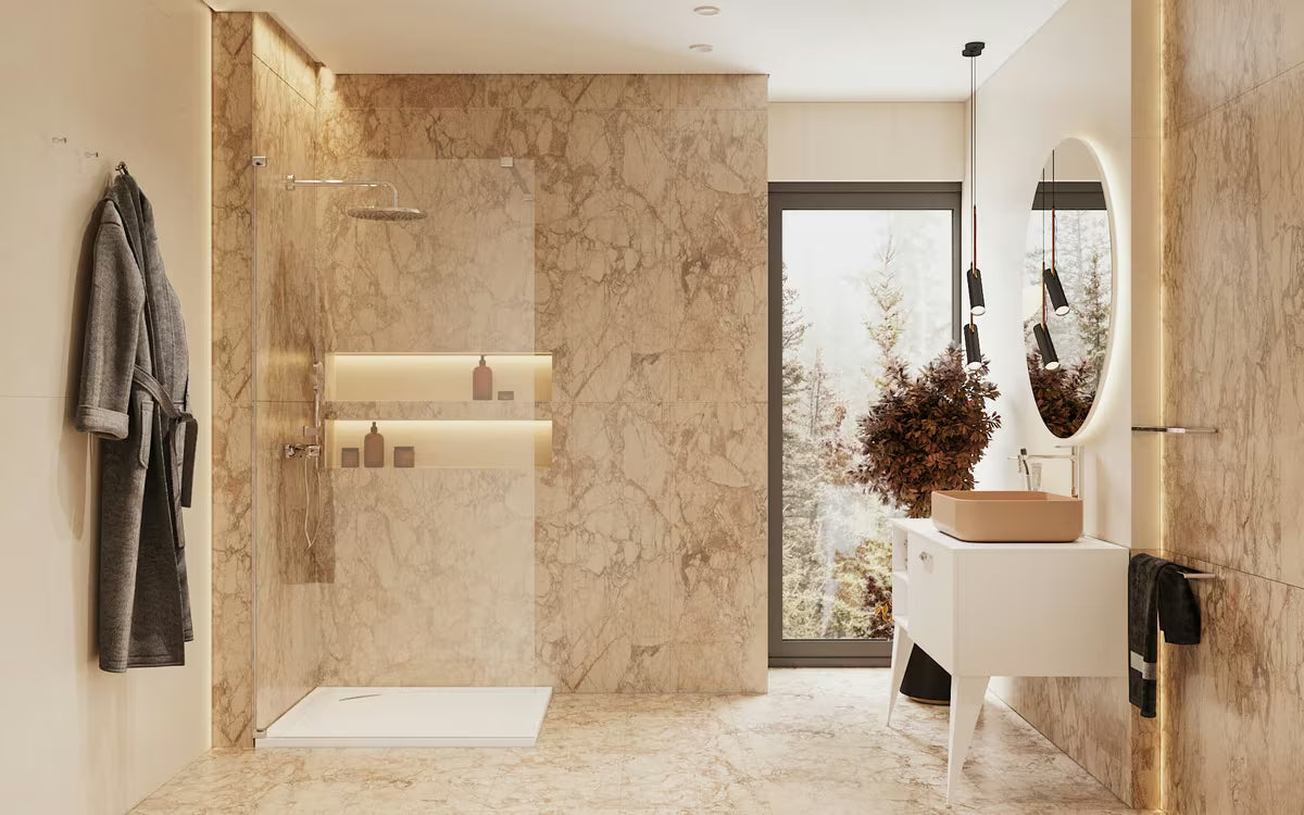 SAT Walk-in tuš stijena Walk-In 120 cm s prozirnim staklom i kromiranim nosačima