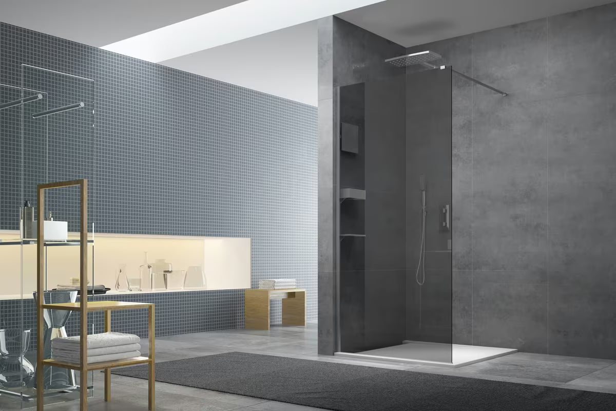 Tuš stijena Walk-In SAT Walk-in 80 cm s dimljenim staklom i kromiranim profilom