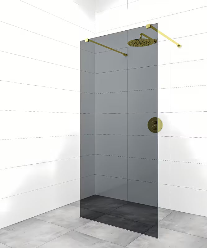 Walk-in tuš stijena SAT Walk-in 120 cm s prozirnim staklom i sjajnim zlatnim nosačima