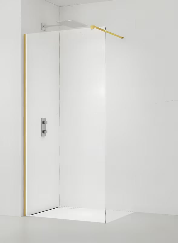 Fiksna tuš stijena SAT Walk-in 60 cm s prozirnim staklom i sjajnim zlatnim profilima