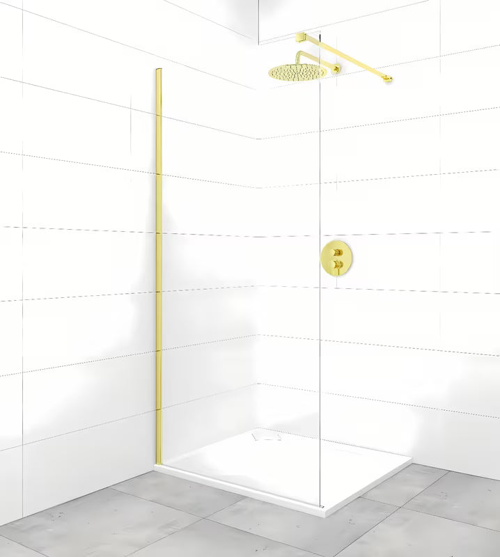Fiksna tuš stijena SAT Walk-in 60 cm s prozirnim staklom i sjajnim zlatnim profilima