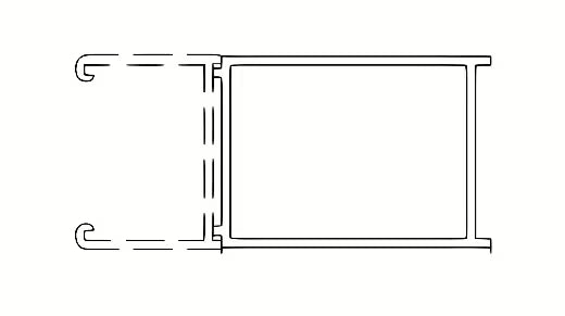 Kompenzacijski profil SAT Walk-In Xmotion u crnoj boji pro za proširenje i poravnanje građevinskog otvora