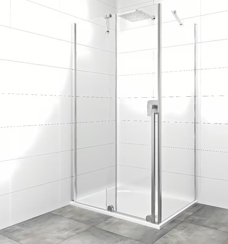 Tuš kabina SAT Xmotion 140x90 cm s prozirnim staklom, kliznim sustavom i krom izvedbom