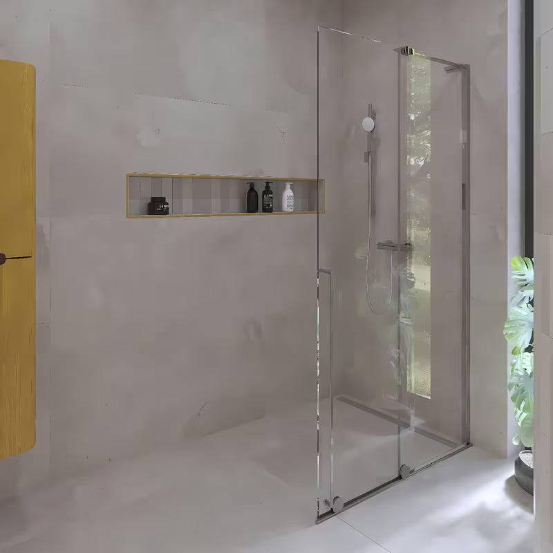 Tuš stijena SAT Walk-In Xmotion Walk-In 100 cm u sjajnom kromu s prozirnim staklom