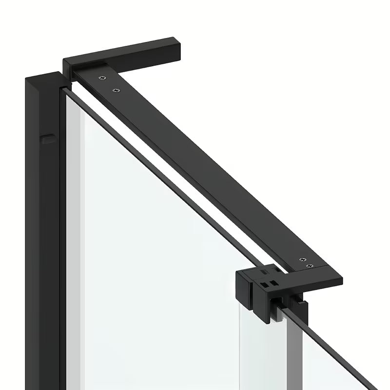 Crna walk-in tuš stijena SAT Walk-In Xmotion 110 cm s prozirnim staklom i kliznim sustavom.