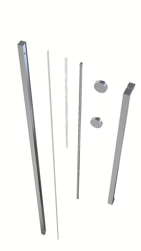 Instalacijski set pro walk-in SAT Walk-In Xmotion u krom izvedbi s profilom, ručkom, vodilicama i kotačićima