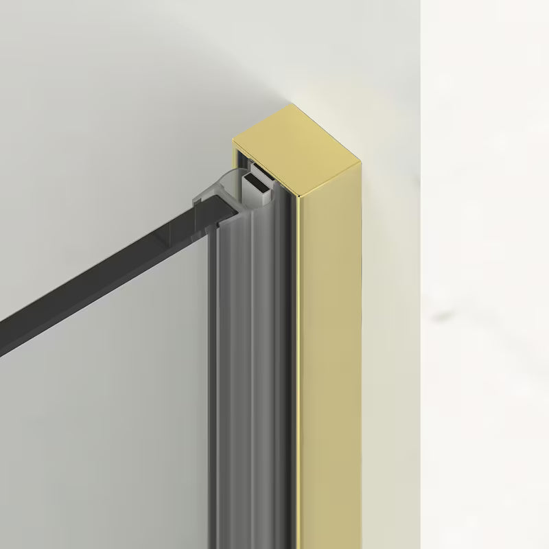 Klizne tuš vrata SAT Xmotion 120 cm za nišu u sjajnoj zlatnoj izvedbi s prozirnim staklom