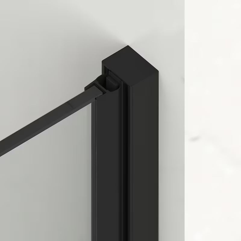 Klizne tuš vrata SAT Xmotion 110 cm u bijeloj boji s prozirnim staklom i bezokvirnom izvedbom.