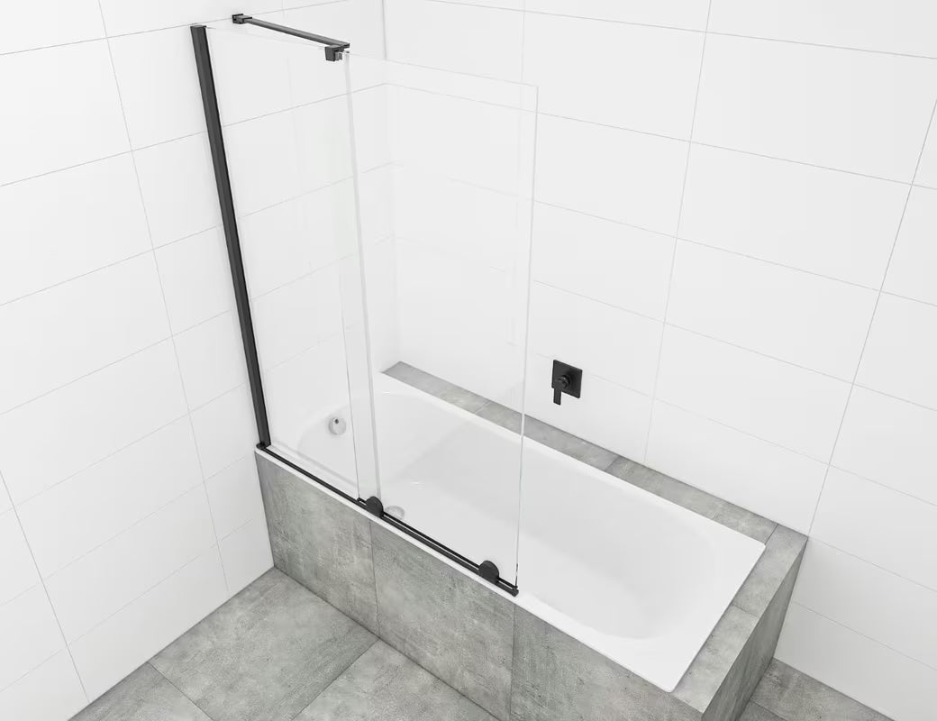 Klizna paravan za kadu SAT Walk-In Xmotion s prozirnim staklom i crnim profilima