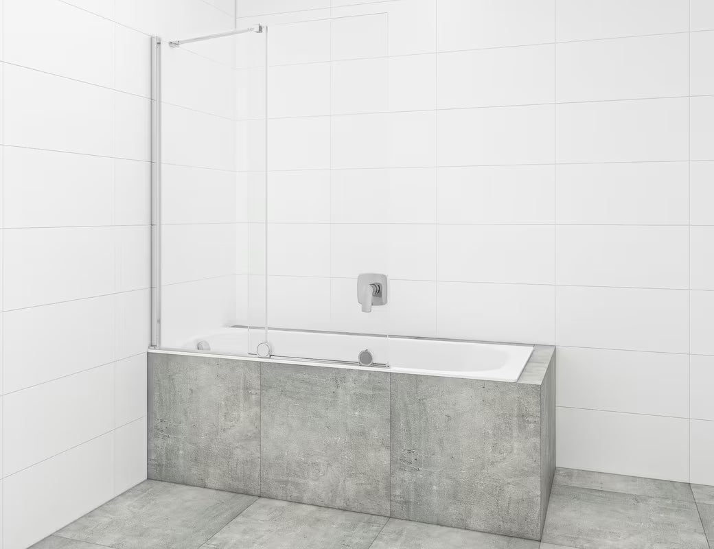 Paravan za Kadu SAT Walk-In Xmotion 150 cm u krom izvedbi s kliznim dijelom i premazom Easy Clean