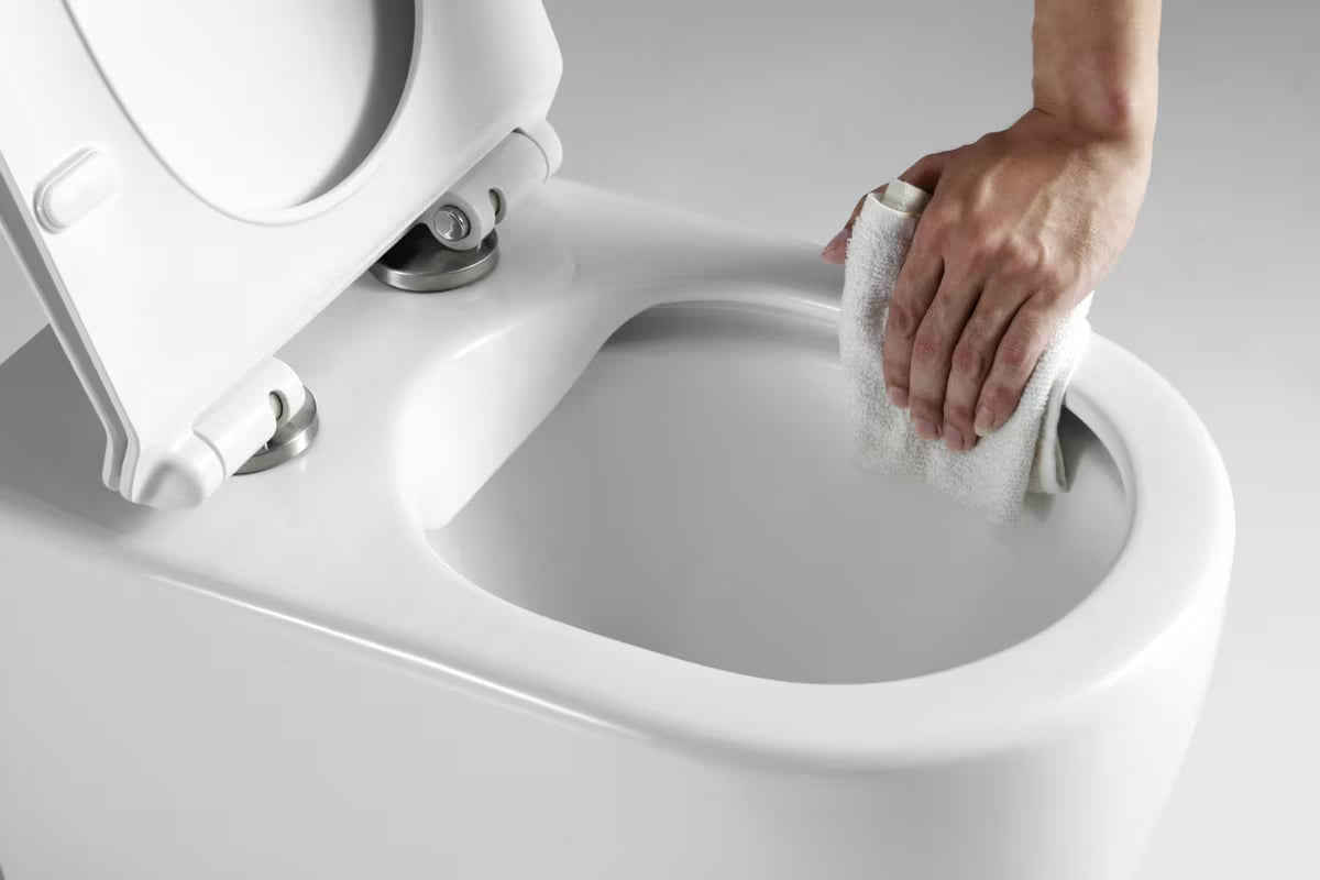 Viseći WC set SAT s predzidnim modulom, vodokotlićem, bijelom tipkom za ispiranje i sjedalom soft Close.