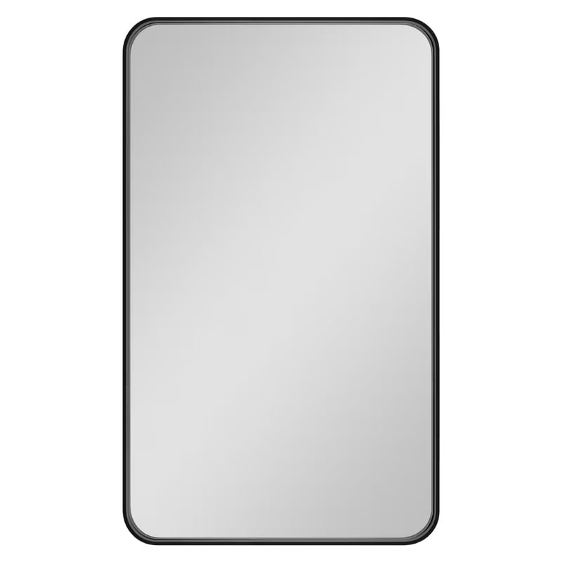 Pravokutno ogledalo SAT 50x70 cm u crnoj boji s mogućnošću vješanja okomito i vodoravno.