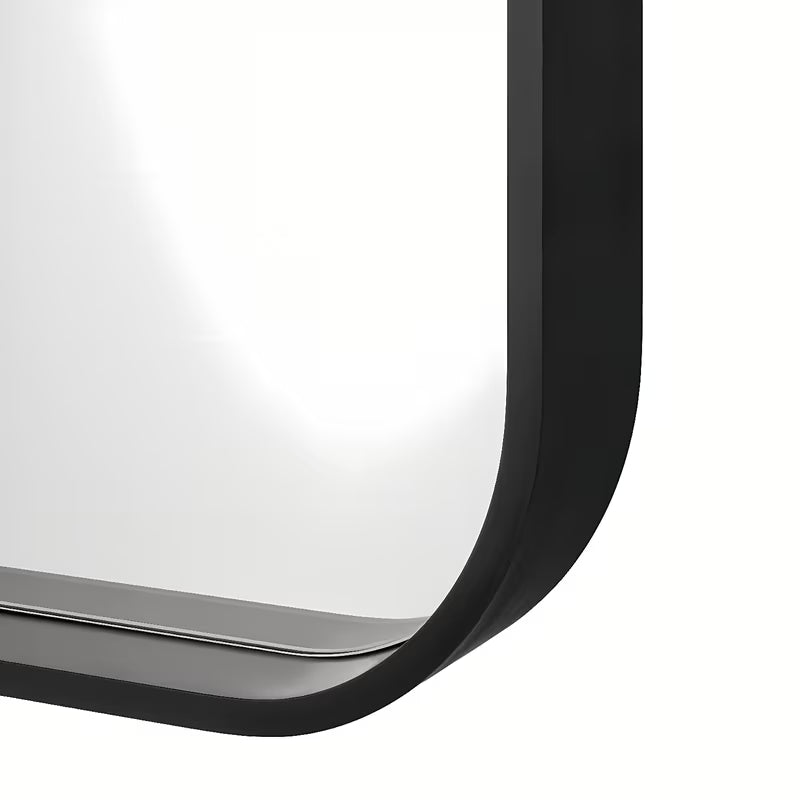 Pravokutno ogledalo SAT 50x70 cm u crnoj boji s mogućnošću vješanja okomito i vodoravno.
