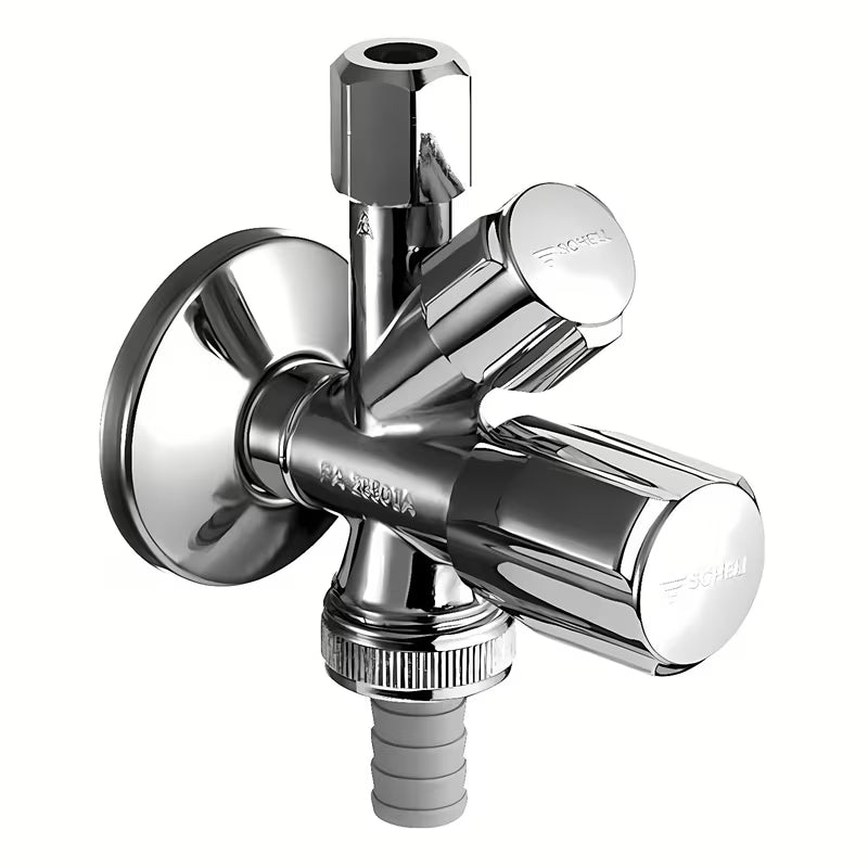 Kombinirani kutni ventil Schell Comfort ventil u krom izvedbi s ručkom Comfort.