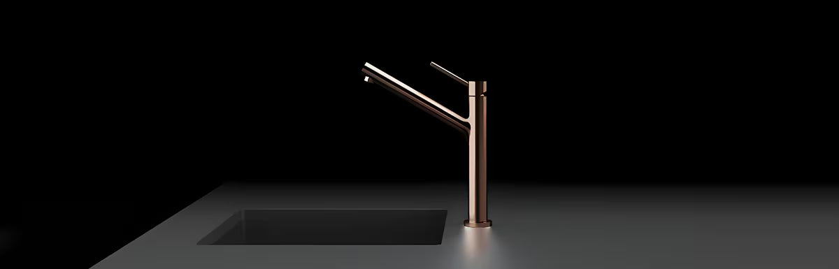 Schock Dion miješalica za sudoper u bakrenoj boji s ručicom na vrhu