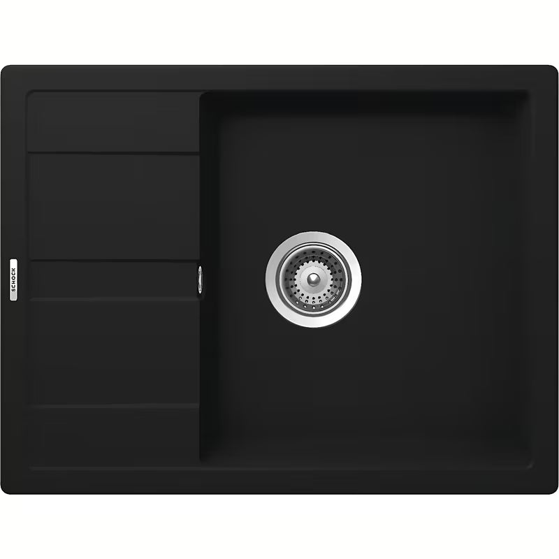 Granitni sudoper Schock Manhattan D100 s ocjeđivačem u boji onyx pro ugradnja na radnu ploču.