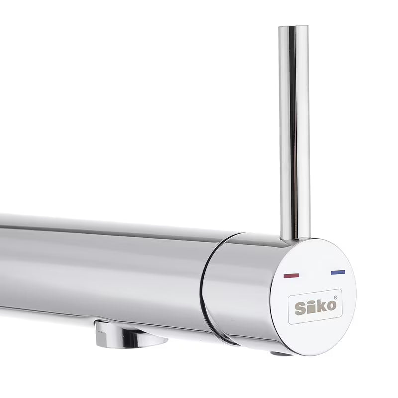 Kromirana miješalica za sudoper SIKO Chrome s uvlačnim pričvršćenjem pro za montažu ispod prozora i ručicom uz izljev