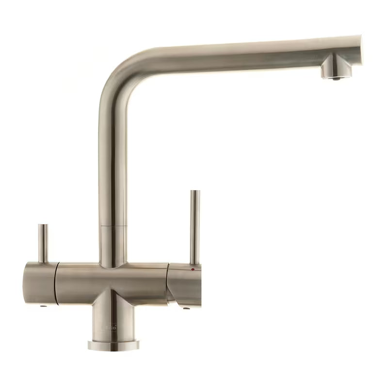 Nehrđajući troputni miješalica za sudoper SIKO Supersteel s odvojenim izlazom pro filtriranu vodu.