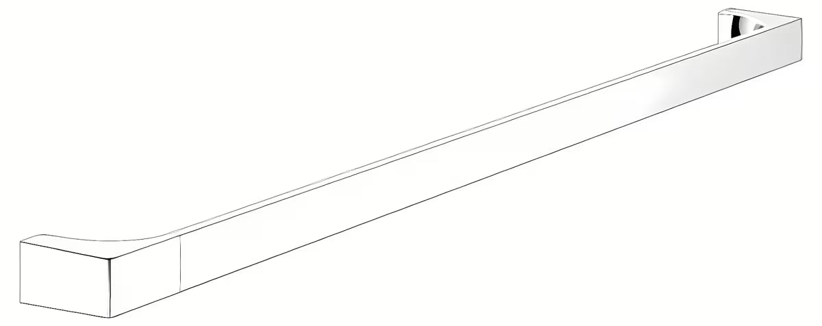 Kromirani držač ručnika Keuco četvrtastog profila i sa skrivenim zidnim pričvršćenjem.