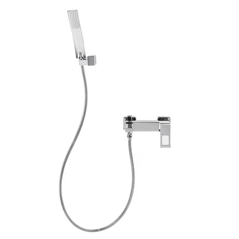 Jednoručna Baterija zidna miješalica za kadu SIKO Elements s tuš setom u krom izvedbi.