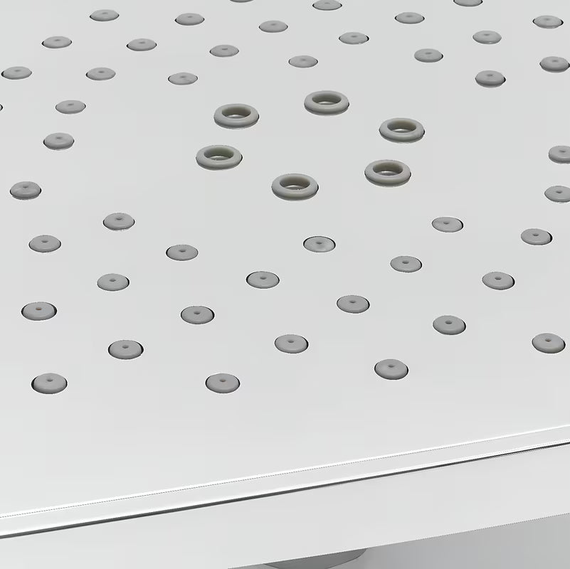 Pravokutna nadglavni tuš SIKO Chrome u bijeloj/krom izvedbi s dvije funkcije mlaza.