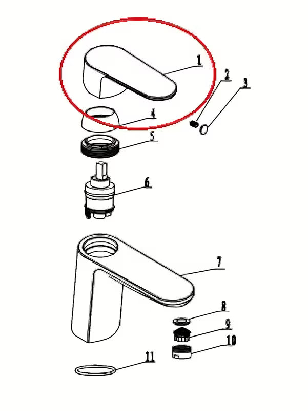 Zamjenska kromirana ručica SIKO Lucida pro za slavinu u kupaonici ili kuhinji.