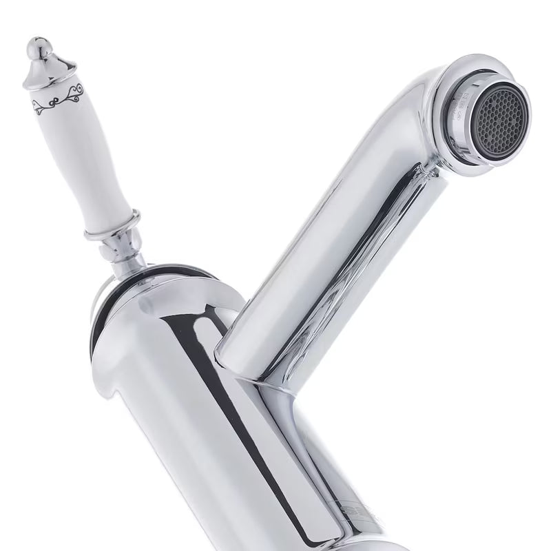 Kromirana miješalica za umivaonik SIKO Provence u retro dizajnu s ukrasnim detaljima