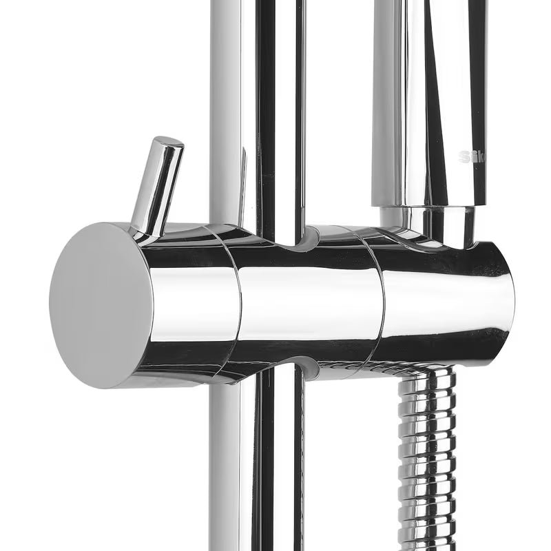 Tuš set SIKO Chrome s podesivim razmakom, kliznim držačem, ručnim tušem s 3 funkcije i metalnim crijevom