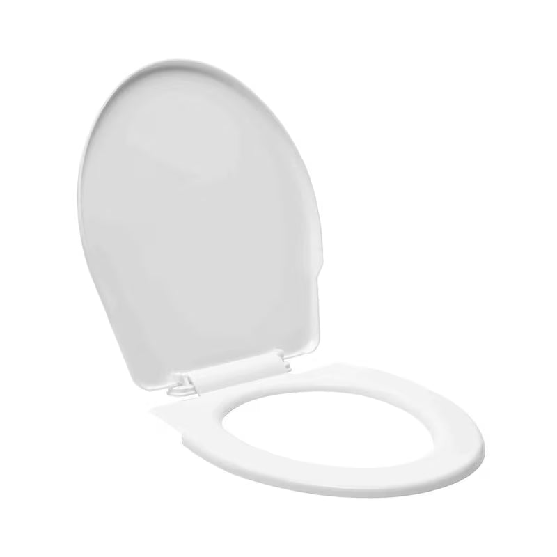 Bijela WC daska od termoplasta s plastičnim šarkama u jednostavnoj izvedbi