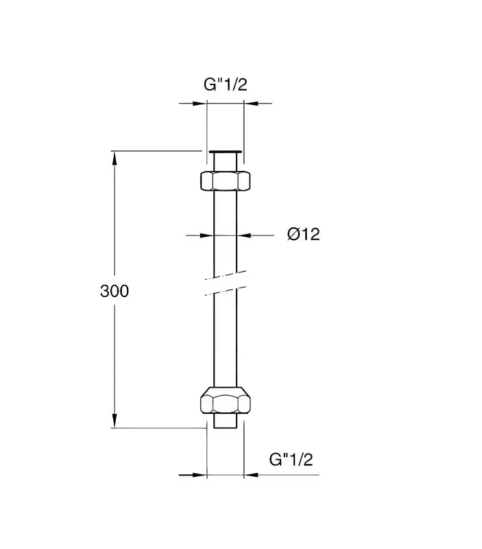 Cjevčica za pisoar Silfra 1/2x1/2, duljine 30 cm