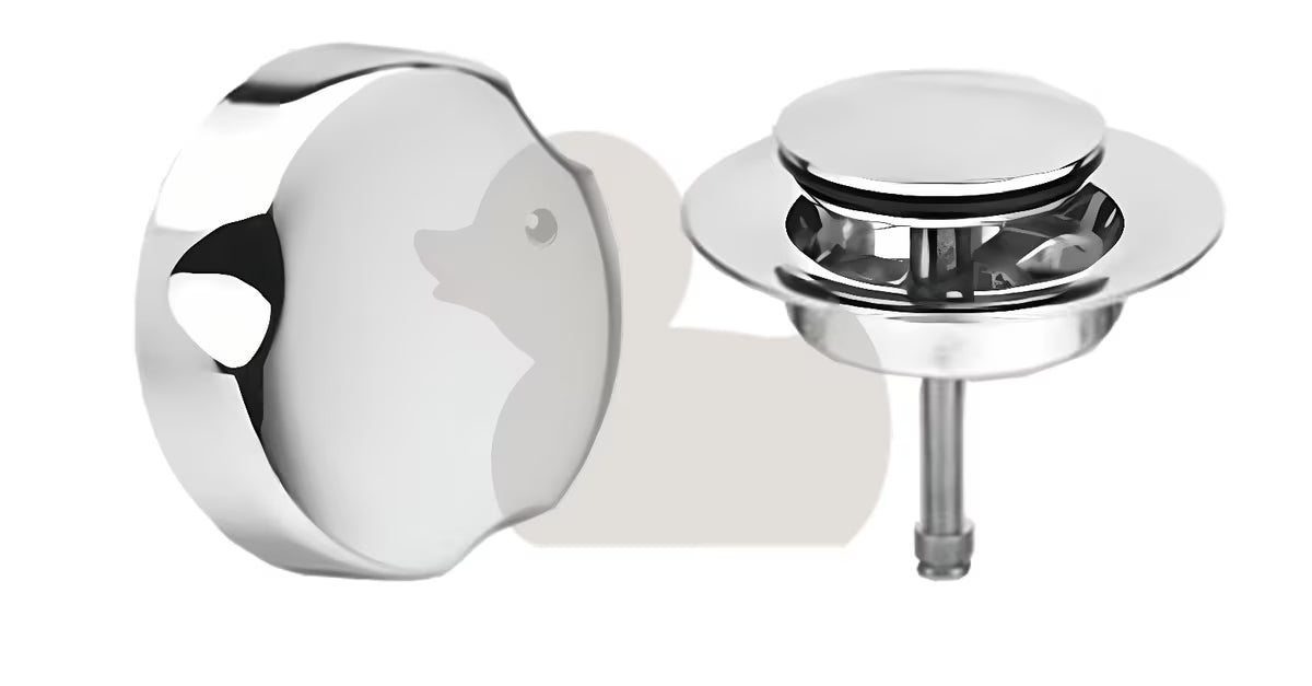 Kromirani odljevno preljevna garnitura za kadu Silfra s metalnim čepom i metalnim upravljačkim gumbom