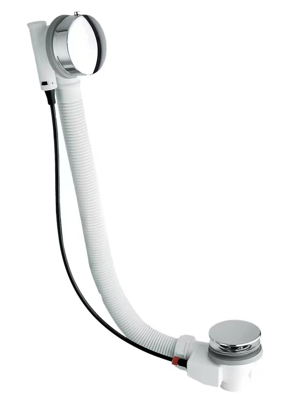 Kromirani odljevno preljevna garnitura za kadu Silfra s metalnim upravljačkim gumbom i čepom s pokrivnom kapicom