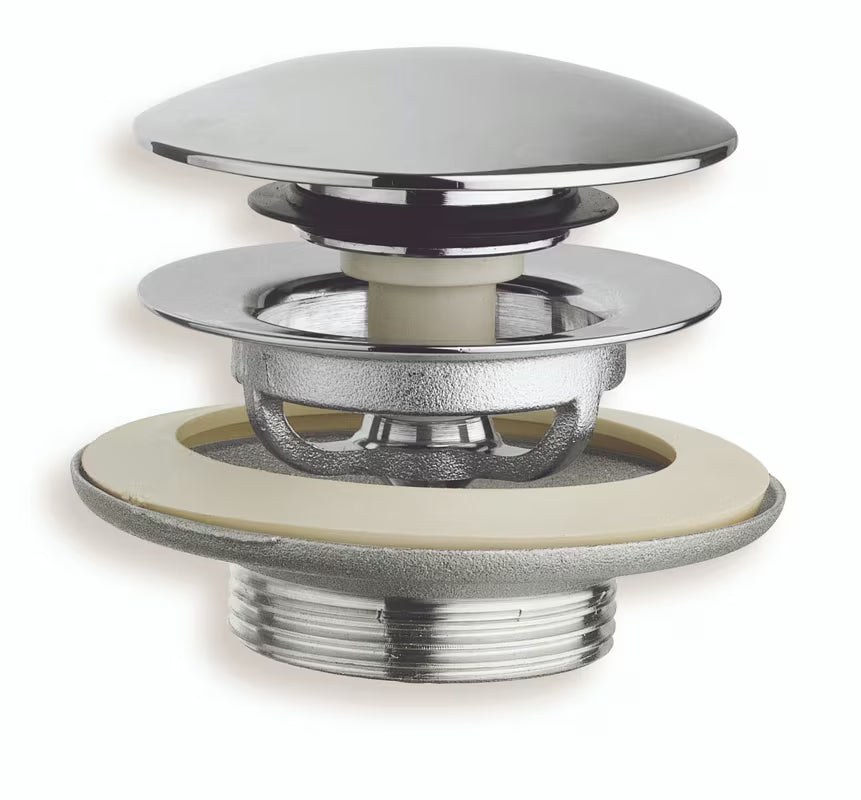 Kromirani click-clack čep pro sifon za kadu Silfra