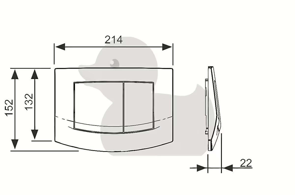 Bijela dvokoličinska tipka za aktiviranje Tece Ambia pro WC školjke pro za dvokoličinsko ispiranje