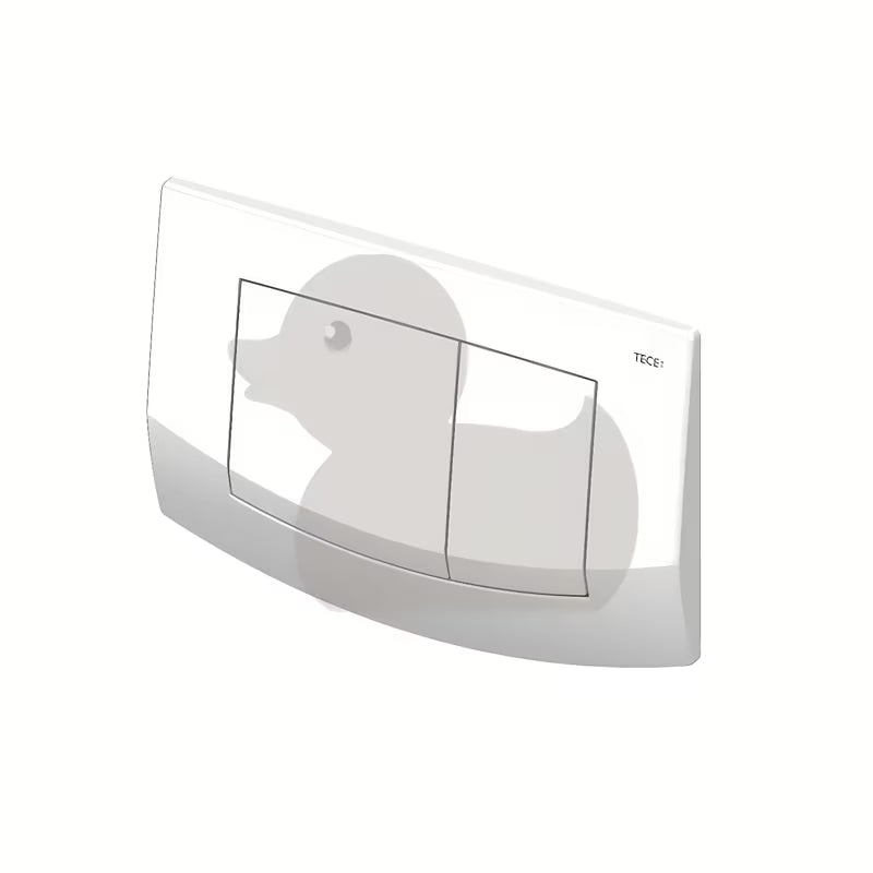 Bijela dvokoličinska tipka za aktiviranje Tece Ambia pro WC školjke pro za dvokoličinsko ispiranje