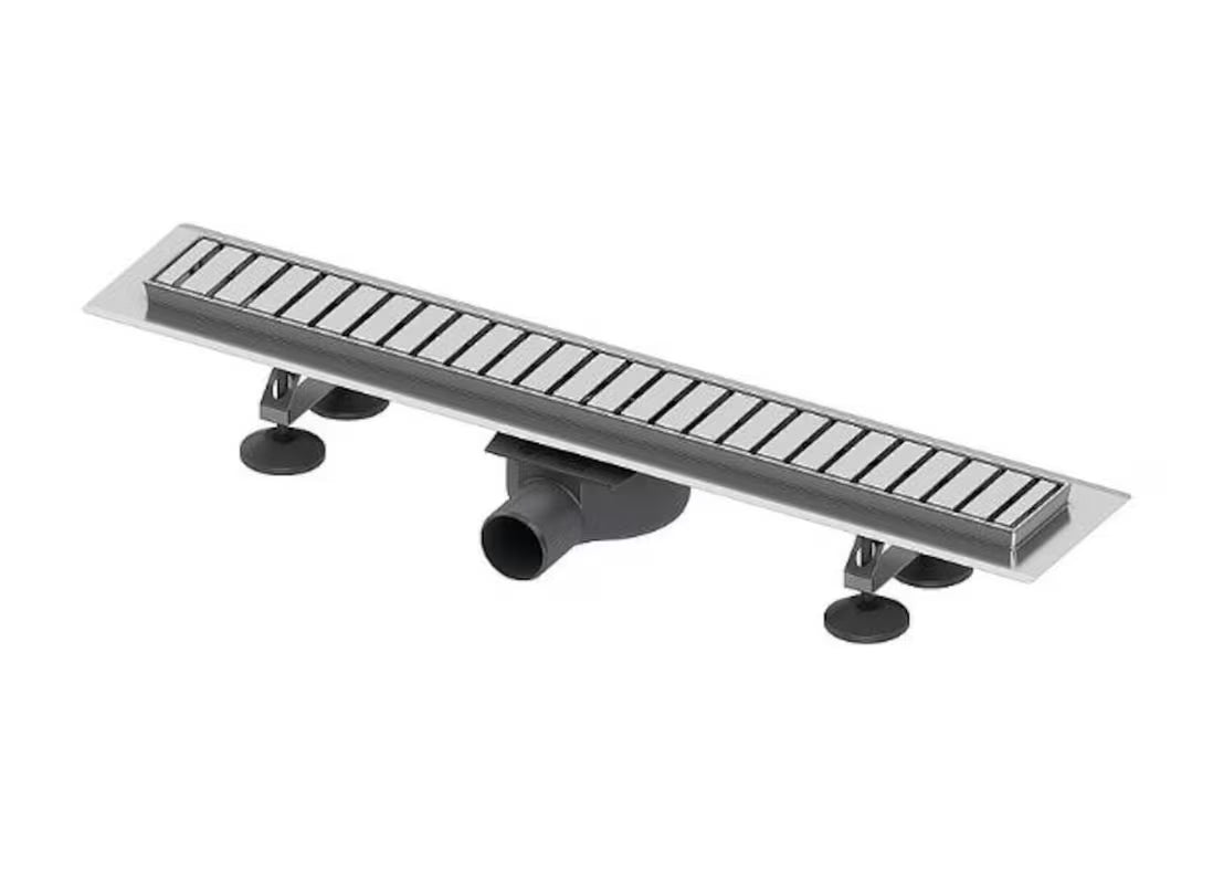 Tuš kanalica Tece Linus 70 cm s rešetkom od nehrđajućeg čelika u sjajnoj izvedbi i dekoru zebra