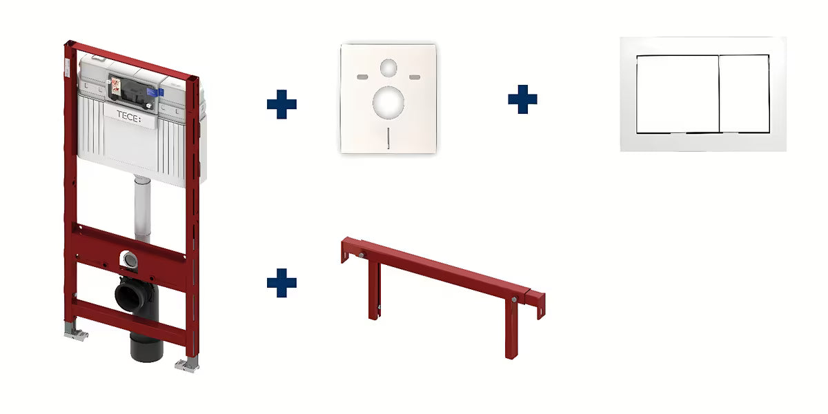 Komplet podžbuknog vodokotlića Tece Teceprofil pro za ugradnju u knauf s tipkom s priborom