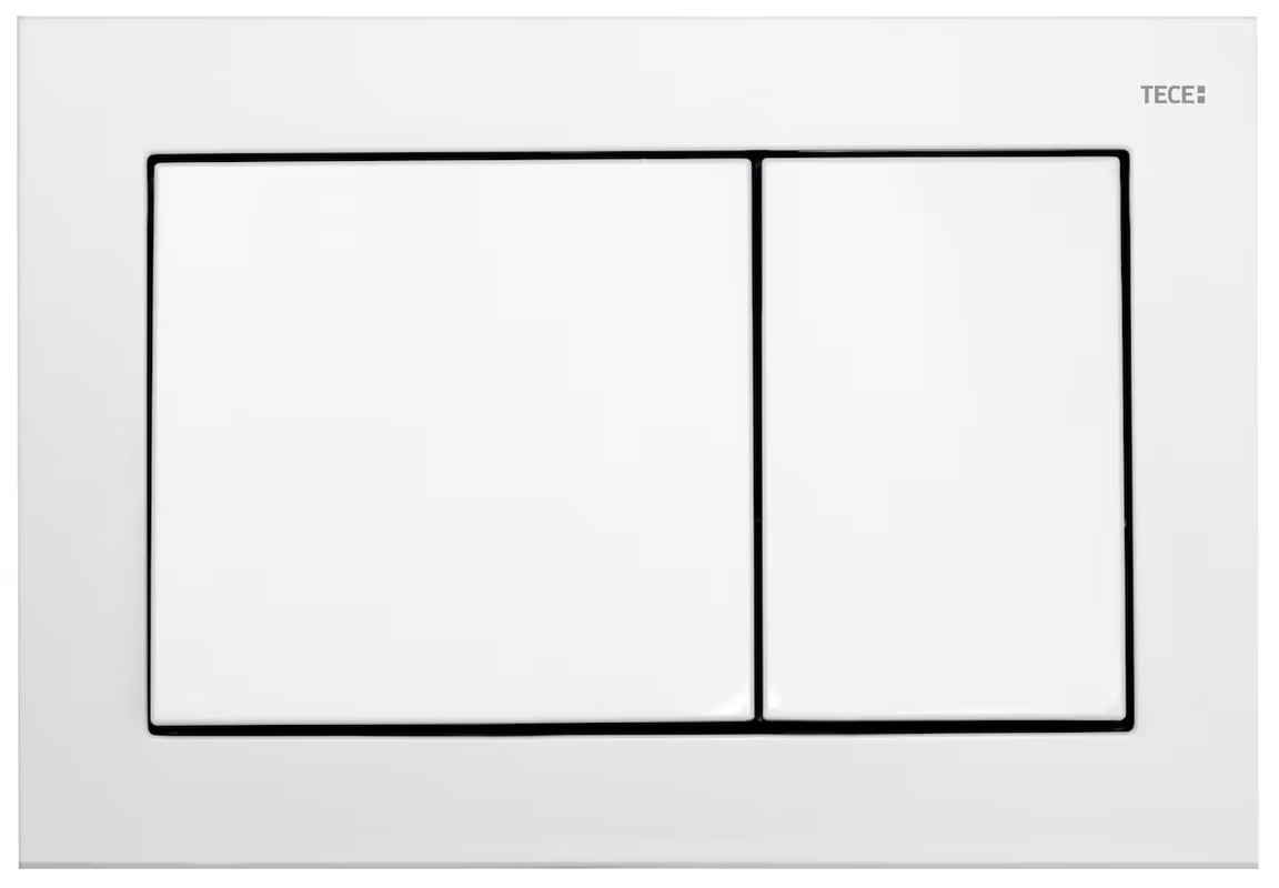 Akcijski viseći WC set TECE 5u1 s podžbuknim vodokotlićem, bijelom tipkom TECEbase, rimless WC školjke i sjedalom soft Close