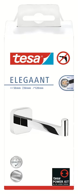 Kromirani držač toaletnog papira Tesa Elegaant s montažom bez bušenja i sjajnom površinom