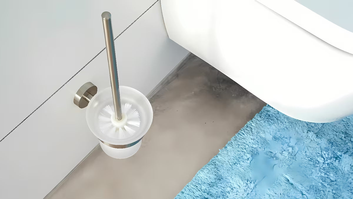 ČETKA za Wc Tesa Moon od brušenog čelika sa satenskom staklenom posudom, montaža bez bušenja